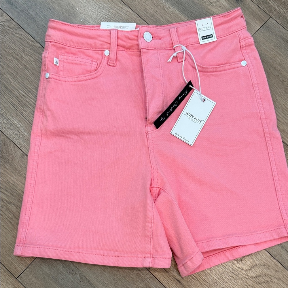 Judy Blue Pink High-Rise Denim Jean Shorts